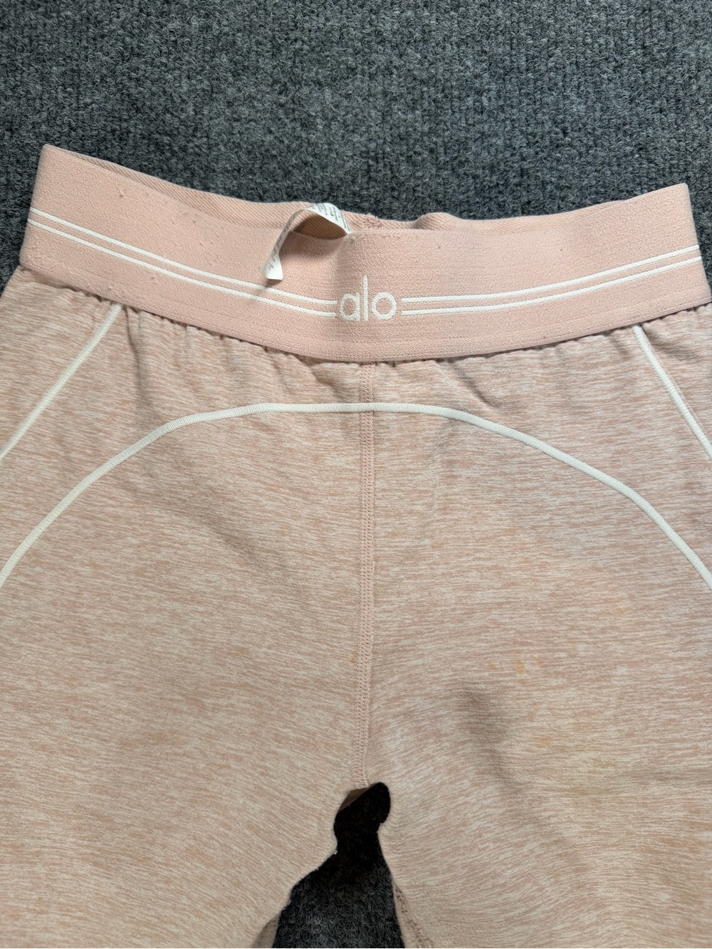 Alo Womans Pink Peach Elastic Waist Yoga Pants Leggings Size Small READ